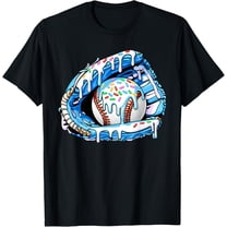 Sam Soft Baseball Glove Drip Ice Cream Sprinkles Baseball Boy Toddler T-Shirt Full Size S-5Xl