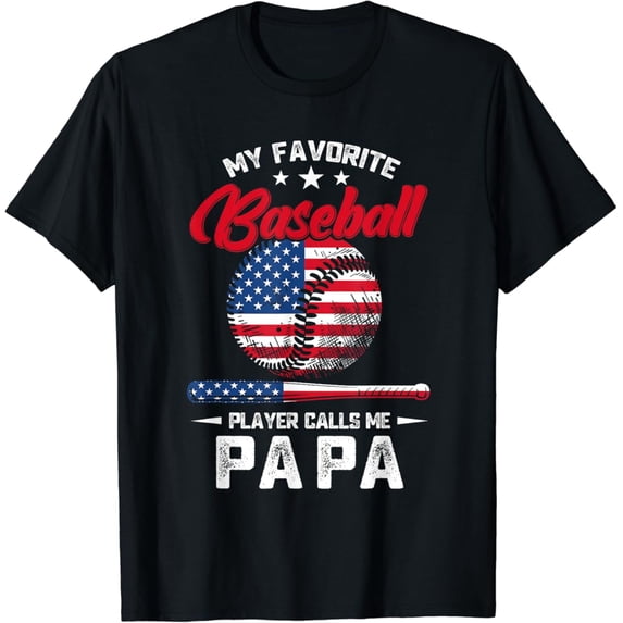 Sam Soft Baseball My Favorite Player Calls Me Papa Grandpa Gift T-Shirt Full Size S-5Xl