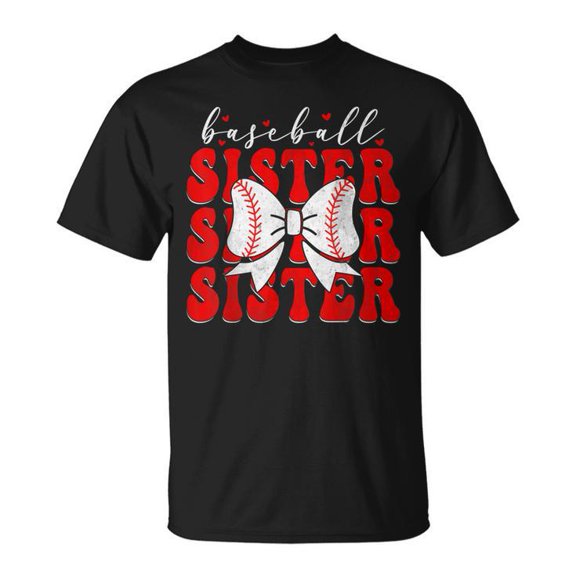 Sam Soft Baseball Sister Coquette Bow Sport Lover Sister Mother'S Day T-Shirt
