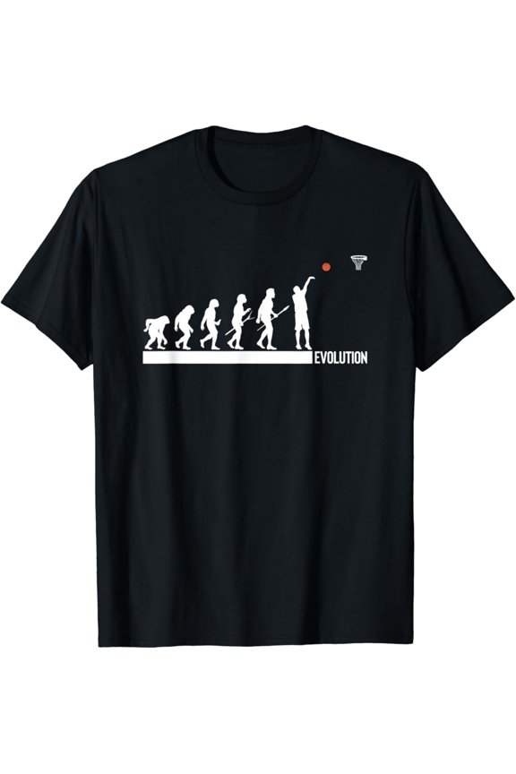 Basketball Evolution Of Man Sport Human Players Fans T-Shirt Full Size S-5Xl