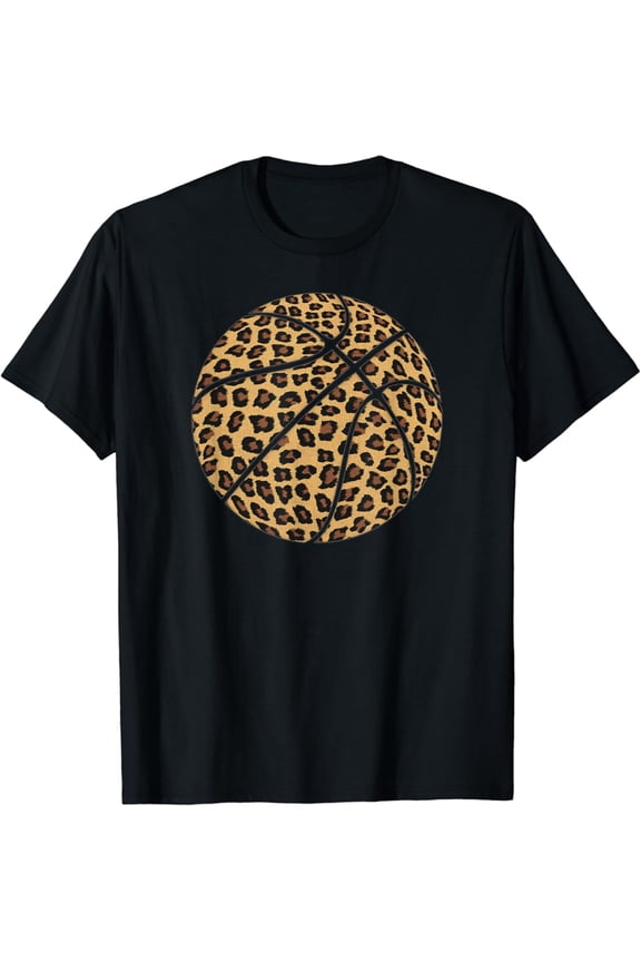 Basketball Leopard Print Cheetah Pattern Sport Women'S Gift T-Shirt Full Size S-5Xl