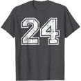 thumbnail image 1 of Sam Soft Basketball Player Jersey Number 24 Vintage Distressed Gift T-Shirt Full Size S-5Xl, 1 of 5