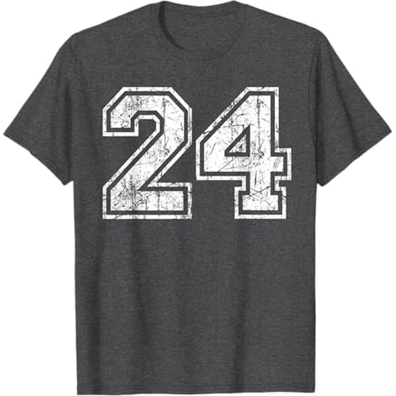 Sam Soft Basketball Player Jersey Number 24 Vintage Distressed Gift T-Shirt Full Size S-5Xl
