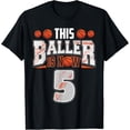 thumbnail image 1 of Sam Soft Basketball player 5 Years Old Boy Basketball 5th Birthday T-Shirt, 1 of 5