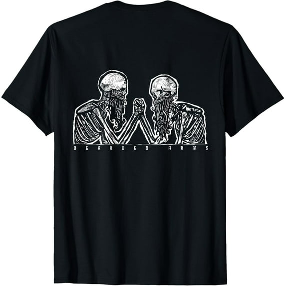 Sam Soft Bearded Arms Arm Wrestling Skeletons T-Shirt