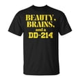 thumbnail image 1 of Sam Soft Beauty Brains And A Dd-214 T-Shirt Unisex Cotton Tee Gifl For Him Her Friends Family Shirt, 1 of 5