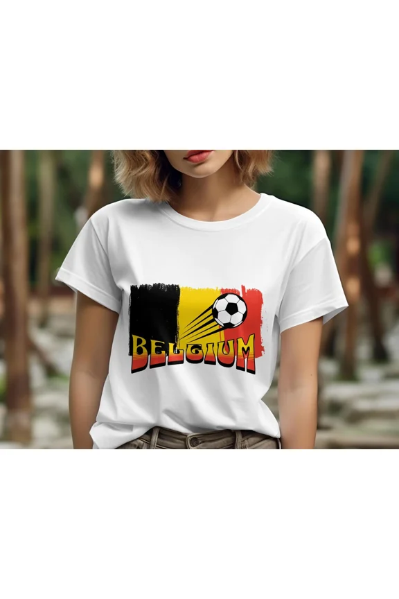 Belgium Football T-Shirt European Tournament Unisex Soccer Tshirt Euros 2024 Unisex Cotton Tee, Full size S-5XL