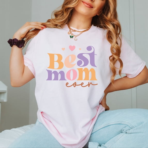 Sam Soft Best Mom Ever T-Shirt, Bestie Mother Shirt, Mother's Day Gift, Cute Mom Shirt, Pregnancy Announcement T-Shirt, New Mom Gift