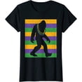 thumbnail image 1 of Sam Soft Bigfoot Mardi Gras Carnival Sasquatch Gift Tee Ladies' Crewneck T-Shirt All Size S-5XL, 1 of 5
