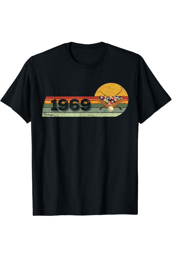 Billiards Billiard-Gamer Vintage 1969 Birthday Pool-Billiard T-Shirt Unisex Cotton Tee Full Size S-5XL