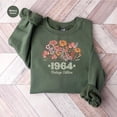 thumbnail image 1 of Sam Soft Birthday 1964 Sweatshirt, 60th Birthday Shirt, Flower 1964 Birth Year Sweatshirt, Birthday 60th Shirt, Gifts for Her, Birthday 60th Woman, SL3461, 1 of 5