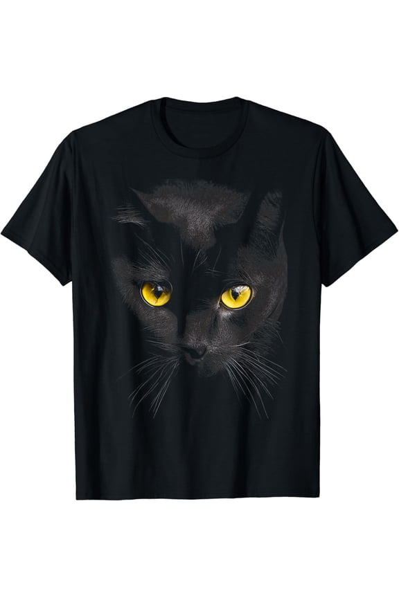 Black Cat Yellow Eyes Graphic Tees Men Women Boys Girls T-Shirt
