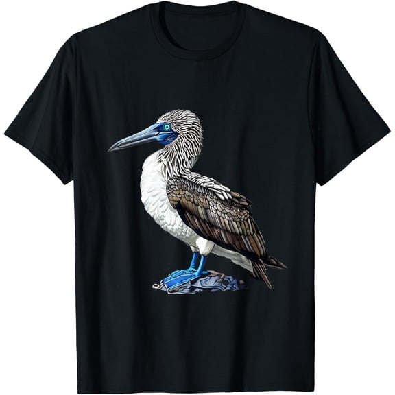 Sam Soft Blue Footed Booby Bird Ocean Sea Animal Lover Motif Artwork T-Shirt