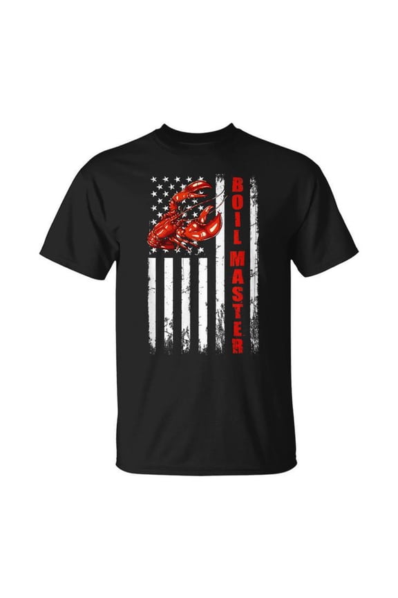 Boil Master Crawfish American Flag Crawdaddy Crayfish T Shirt