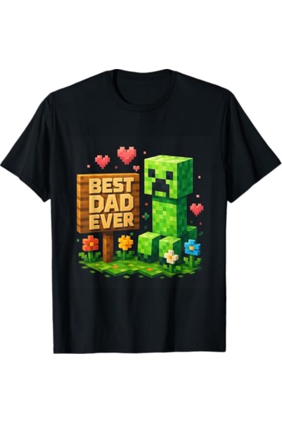 Boy Dad Best Dad Ever Father's Day Video Game Pixel T-Shirt All Size S-5XL