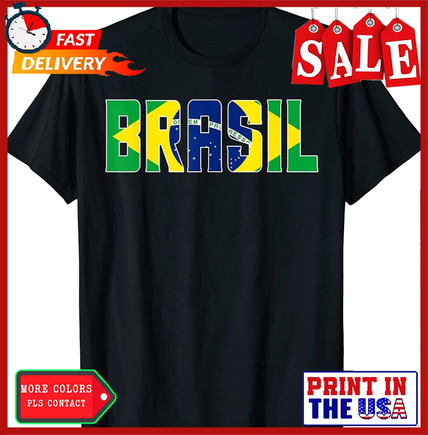 Brazil Flag T-Shirt for Men – All-Over Print World Cup Shirt