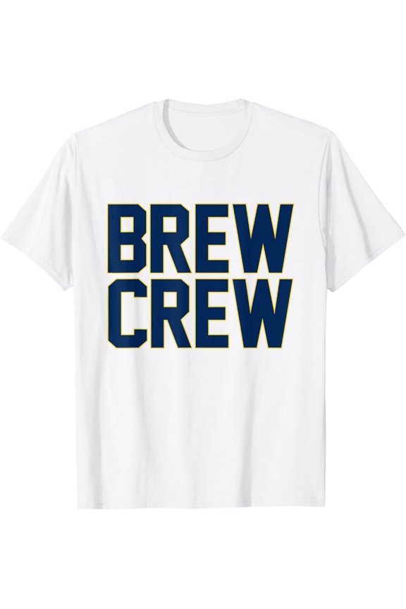 Brew Crew T-Shirt Summer Baseball Vibes Unisex Cotton Tee Full Size S-5Xl