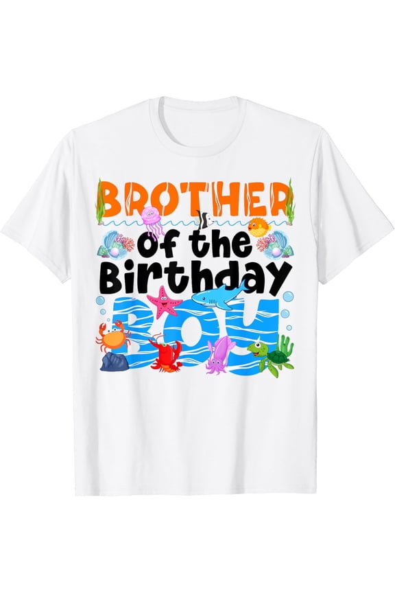 Brother UnderSea Birthday Party Boy Ocean Sea Animals Themed T-Shirt