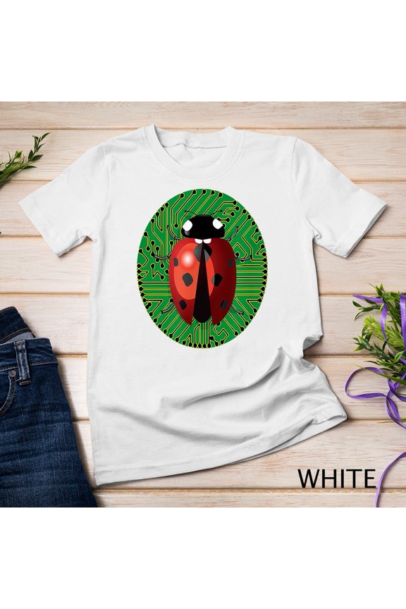 Bug Hunter Ladybug Beetle On Motherboard Software Qa Tester Unisex T-Shirt