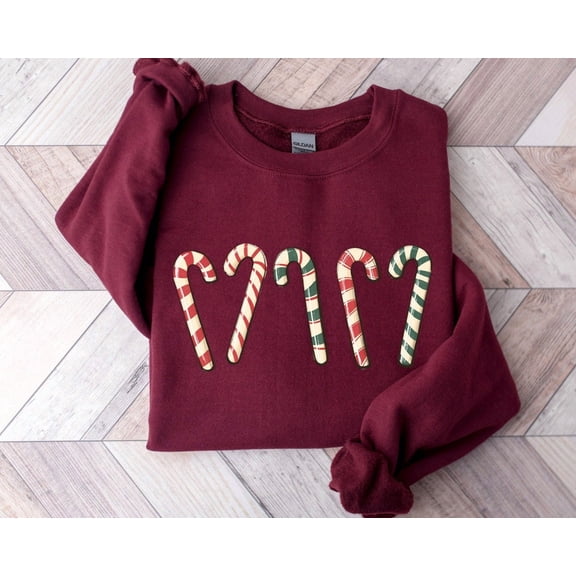 Sam Soft Candy Canes Sweatshirt, Candy Cane Sweatshirt, Happy New Year, Gift