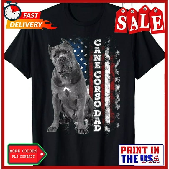 Sam Soft Cane Corso Dad_ Dog Owner Italian Mastiff Usa American Flag Gift Unisex T-Shirt