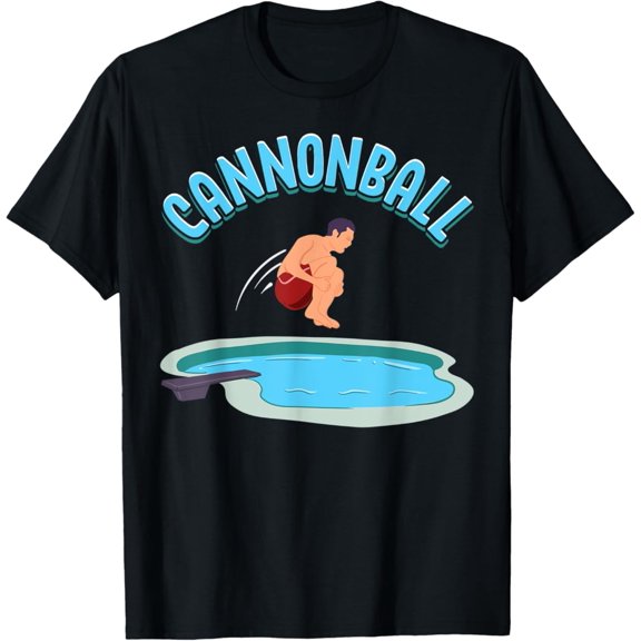 Sam Soft Cannonball Swimming Pool Fun Diving Diver Swimmer Cool T-Shirt Unisex Cotton Tee Full Size S-5XL