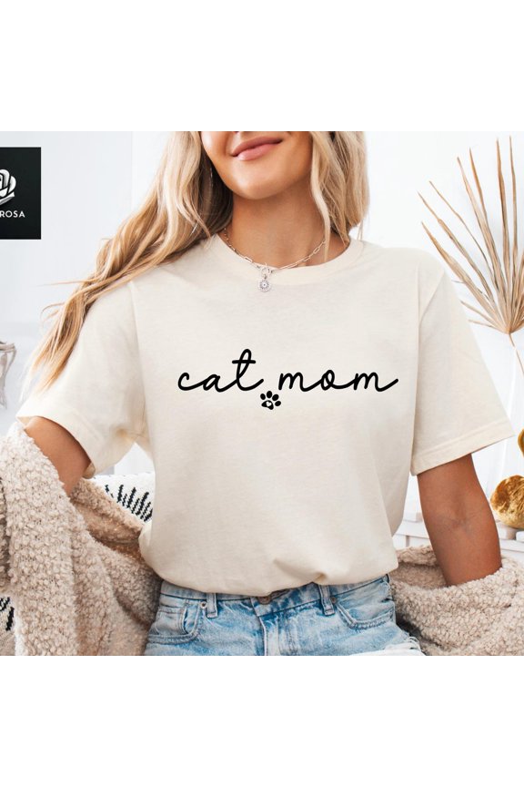 Cat Mom Shirt, Mother's Day Gift, Mother's Day Shirt, Mom Day Tee, Mommy Day Gift, Mother of 2025, Cat Mom Tee, Cute Kitty Mom, Cat Mama TeeFull Size S-5XL