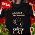 thumbnail image 1 of Sam Soft Cat Old Woman Shirt, Never Underestimate An Old Woman With A Cat, 1 of 5
