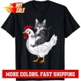 thumbnail image 1 of Sam Soft Cat Riding Chicken Cat On A Chicken Lover Unisex T-Shirt, 1 of 5