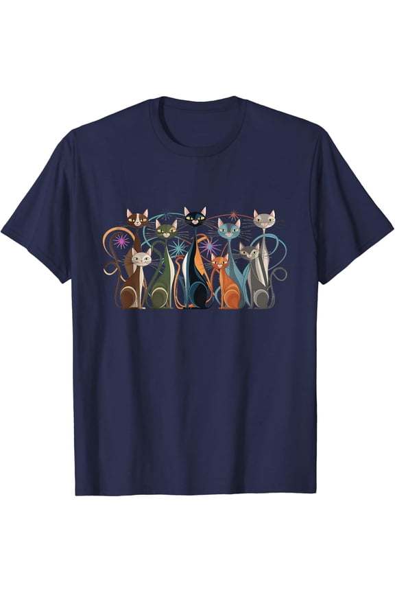 Cat Vintage Retro Mid-Century Modern Look Cats 50s 60s Style T-Shirt