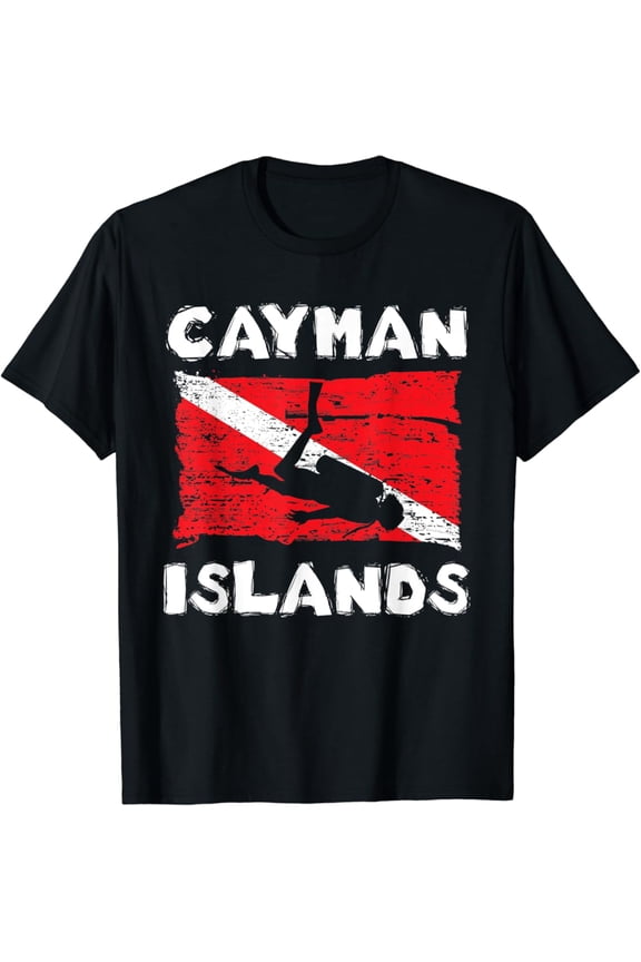 Cayman Islands Divers Scuba Diving Flag T-Shirt Full Size S-5Xl