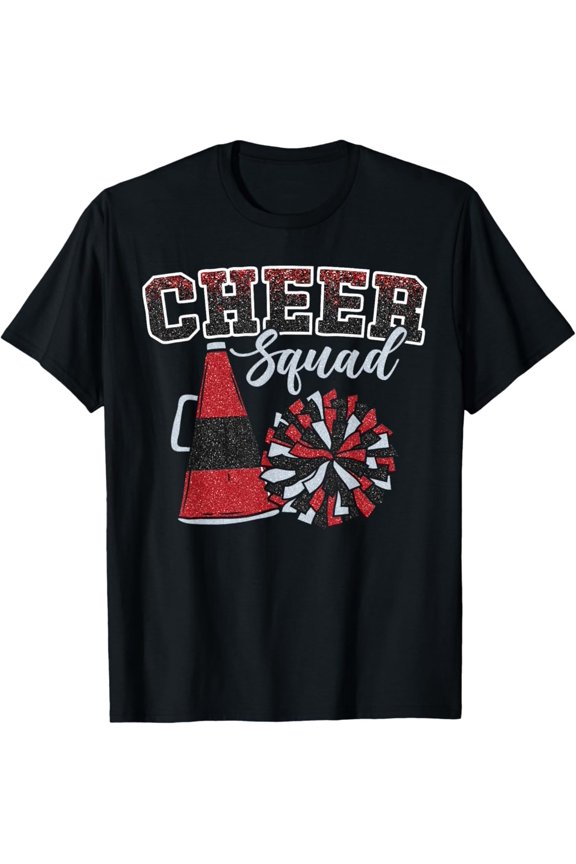 Cheer Squad Cheerleader Cheerleading Red Women Girl T-Shirt Full Size S-5Xl