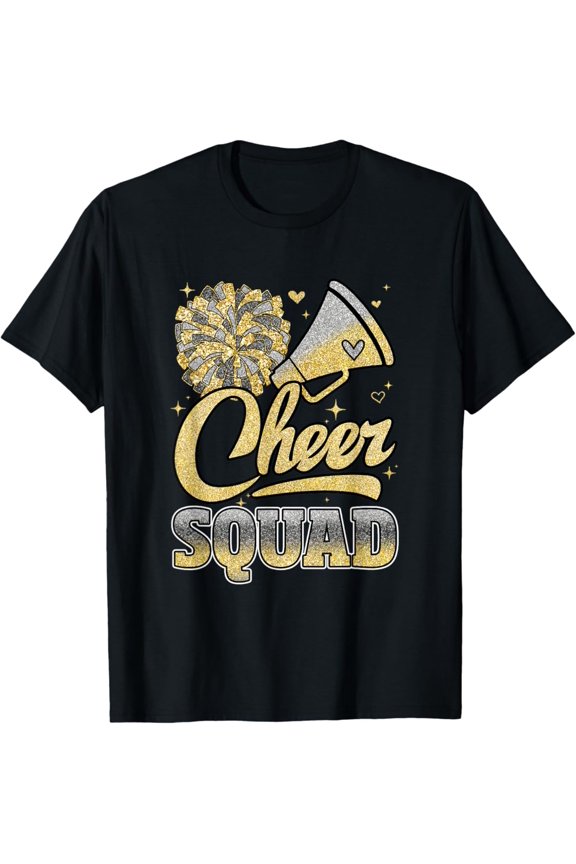 Cheer Squad Cheerleader Cheerleading Yellow Women Girl T-Shirt Full Size S-5Xl