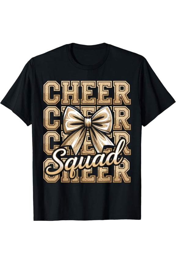 Cheer Squad Gold Sport Cheerleader Cheerleading Team T-Shirt Full Size S-5Xl