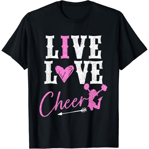 Sam Soft Cheerleader Cheerleading Girls Live Love Cheer Girls T-Shirt Full Size S-5Xl