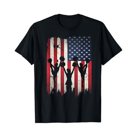 Sam Soft Cheerleaders Usa American Flag 4Th Of July Cheerleading Gift T-Shirt Full Size S-5Xl