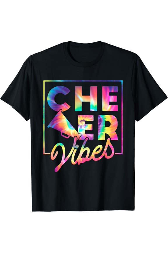 Cheerleading Tie Dye Cheer Vibes T-Shirt Full Size S-5Xl