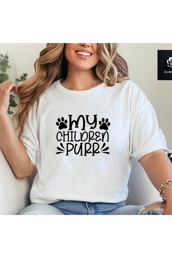 My Children Purr Shirt, Cat Mom Gift, Purr Mom Tee, Motherâs Day Shirt, Cat Mama Shirt, Purr Mom Apparel, Mother's Day Gift, Cat Lover ShirtFull Size S-5XL