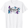 thumbnail image 1 of Sam Soft Christian Bible Verse Quote Butterfly Blessed Psalm 23 T-Shirt, 1 of 4