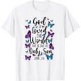 thumbnail image 1 of Sam Soft Christian Bible Verse Quote Butterfly John 3:16 T-Shirt, 1 of 4