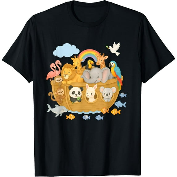 Sam Soft Christian Faith Arche Noah Sunday School Student Rainbow Ark T-Shirt