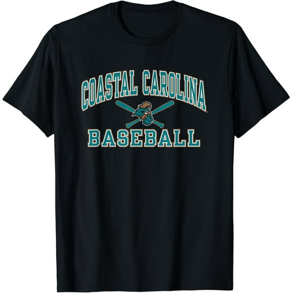Sam Soft Coastal Carolina Chanticleers Baseball Strike Logo T-Shirt Full Size S-5Xl