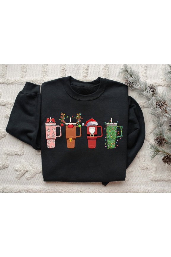 Coffee Sweatshirt, Sweatshirt, Coffee Lover Gift Worker Winter Snowman Latte Coffee Lover