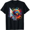 thumbnail image 1 of Sam Soft Colorful Basketball Tie Dye Color Splash Basketball Hoop Net T-Shirt Full Size S-5Xl, 1 of 5