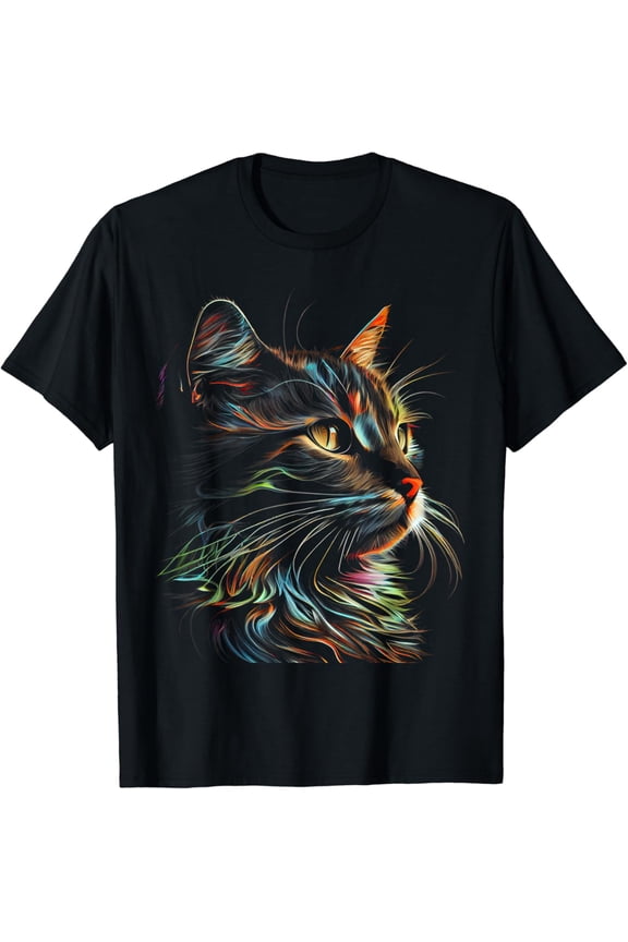 Colorful Cat Cats Lover Graphic Tees Men Women Boys Girls T-Shirt