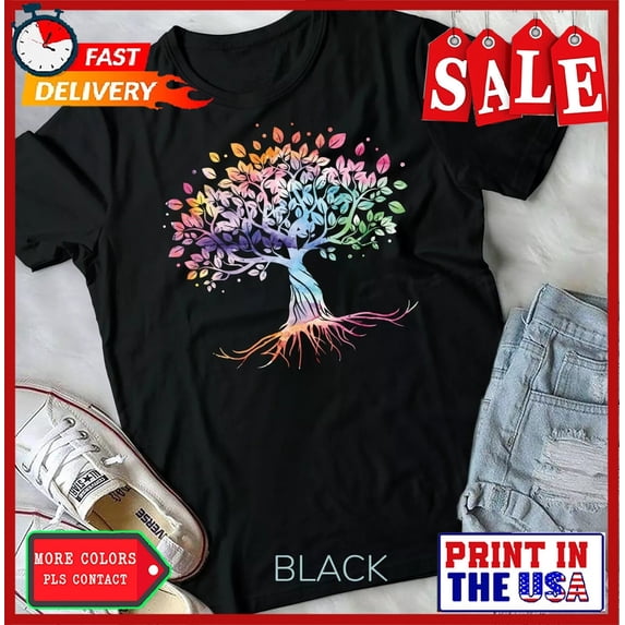 Sam Soft Colorful Life Is Really Good Vintage Unique Tree Art Gift - Unisex Form T-Shirt