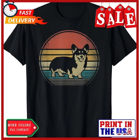 Sam Soft Corgi Dog Retro Vintage 60S 70S Corgi Loves Gift Unisex T-Shirt