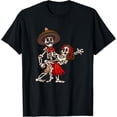 thumbnail image 1 of Sam Soft Couple Mexican Floral Skeletons Dancers Dia De Los Muertos T-Shirt, 1 of 5
