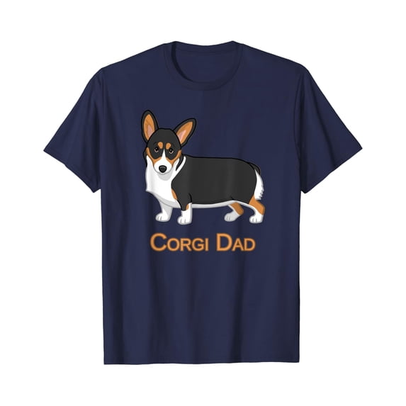 Sam Soft Cute Black Tricolor Pembroke Corgi Dad Dog Lovers T-Shirt