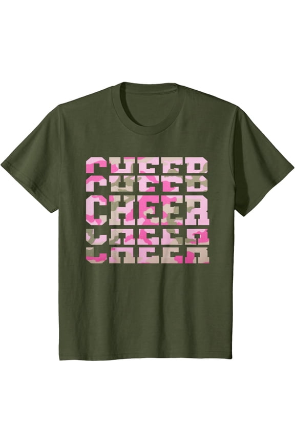Cute Camo Cheerleading For Cheerleader Squad Girl Bff Cheer T-Shirt Full Size S-5Xl